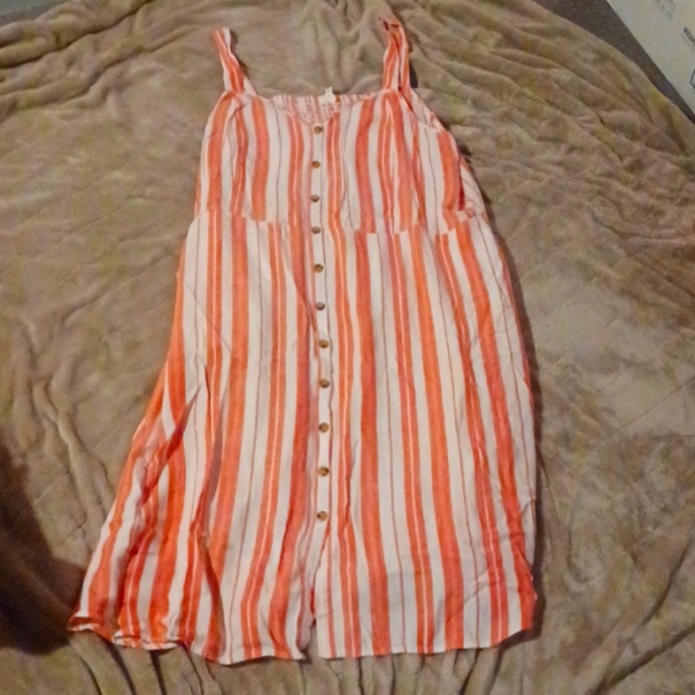 Salmon striped sundress